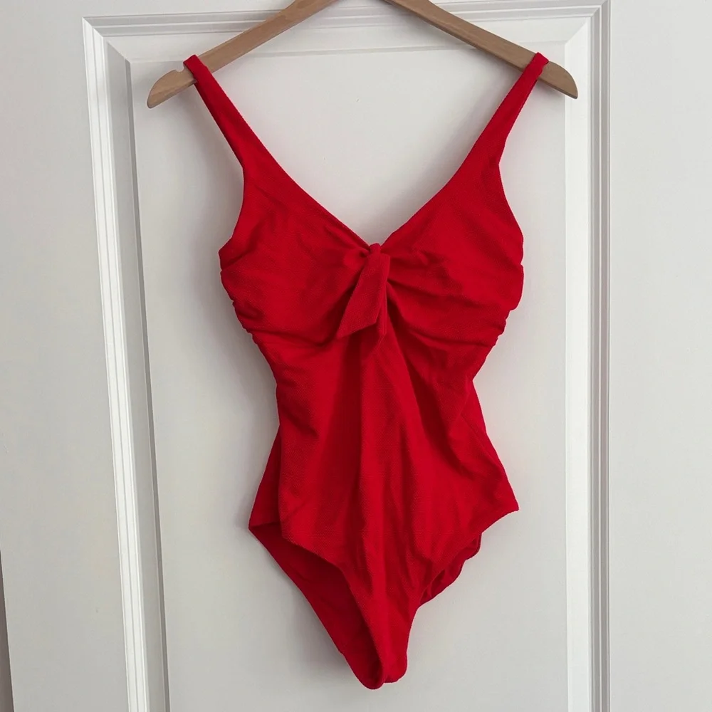 Melissa Odabash Red One-Piece Swimsuit with Front Knot